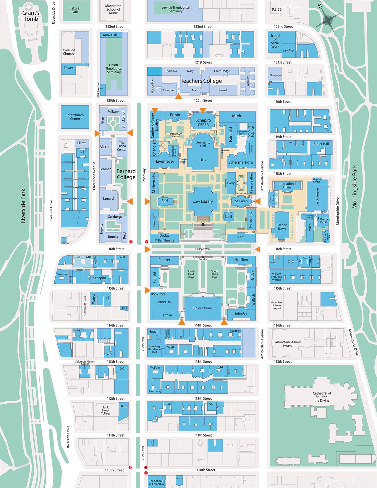 General map of Morningside Campus