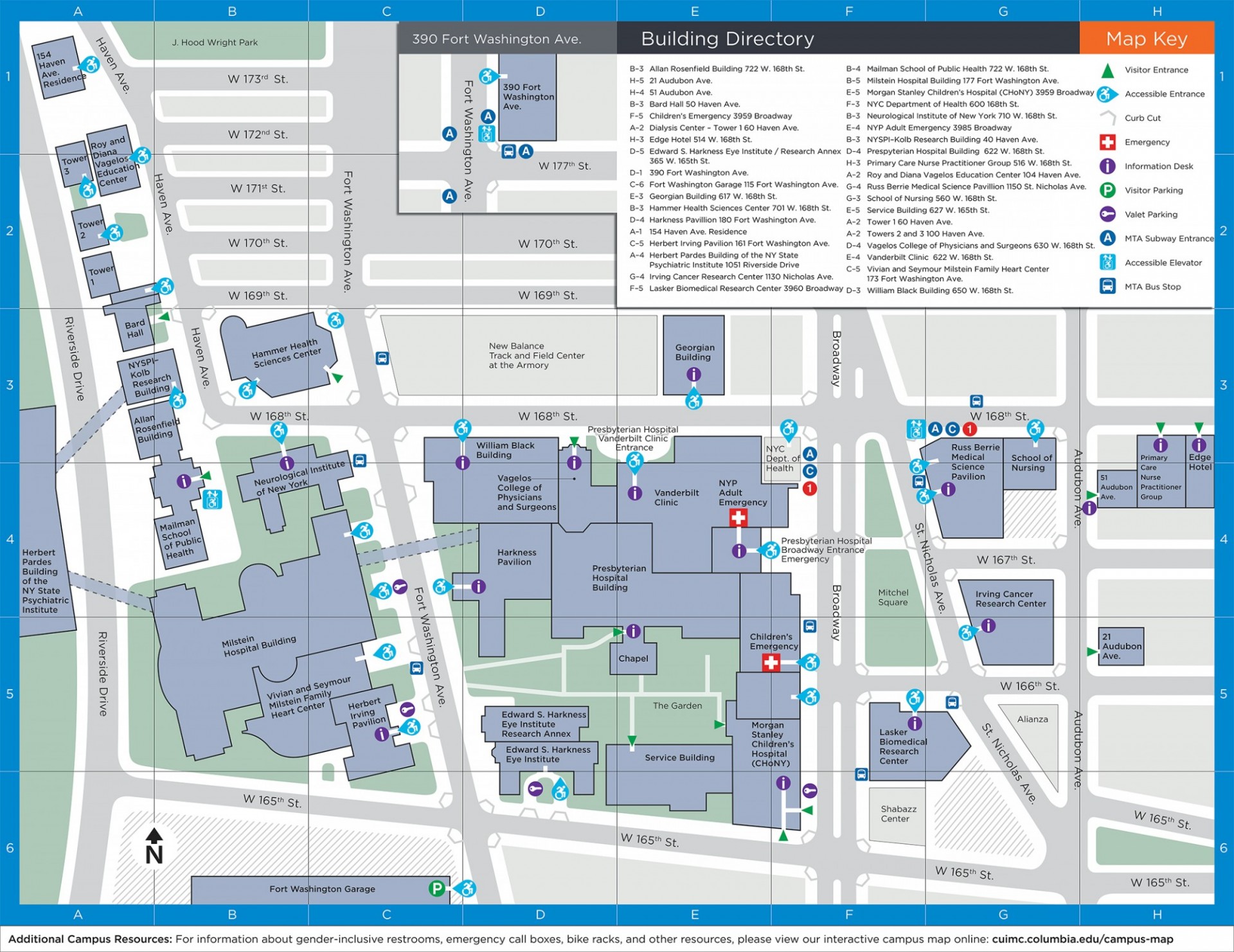 Map of Columbia University Irving Medical Center 