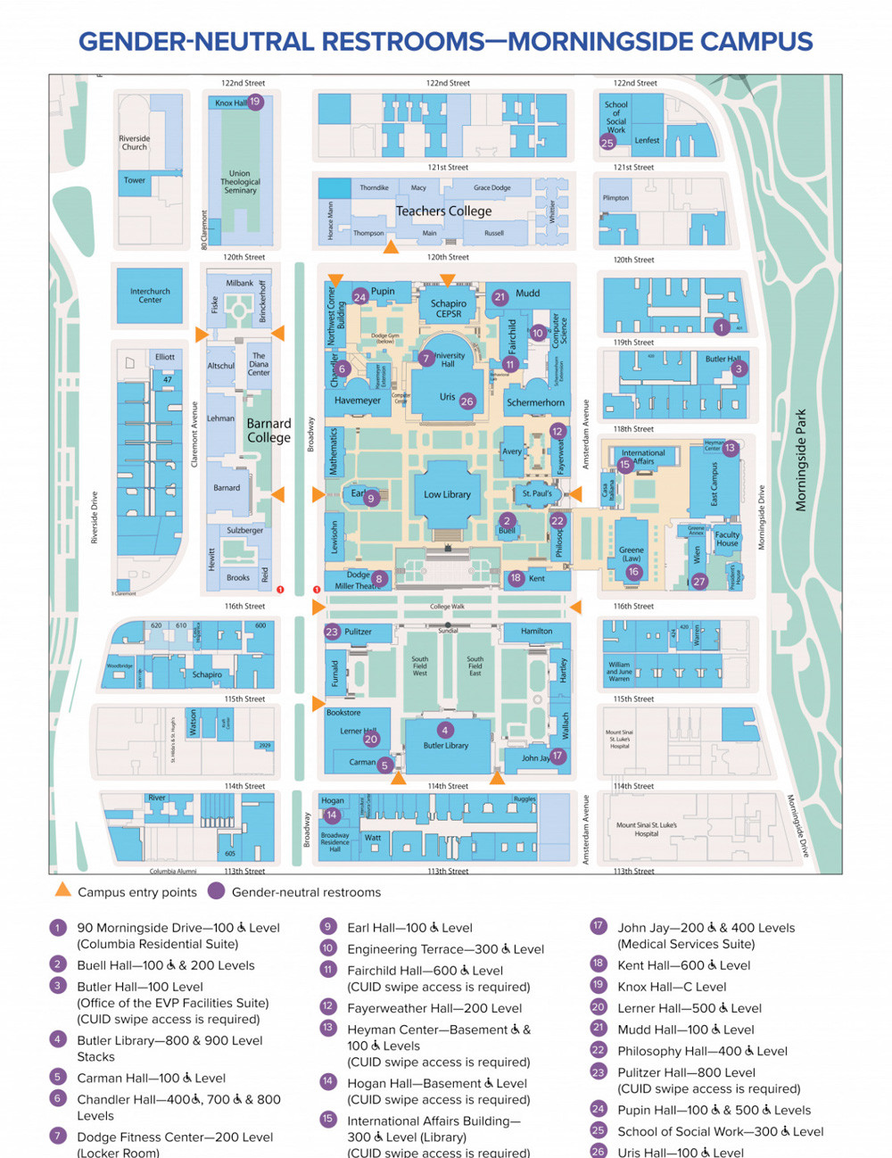 コロンビア大学 マップ　ヴィンテージ雑貨 Columbia Univ Maps and Directions - Update | Visitors Center